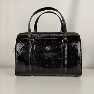 NWT:Michael Kors Black Jet Set Medium Parent Logo Debossed Duffle Crossbody Bag